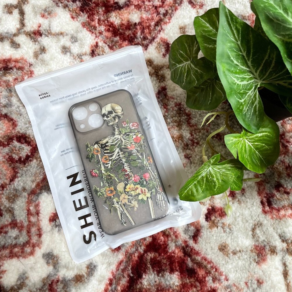 Shein Floral Skeleton iPhone 13 Mini Phone Case